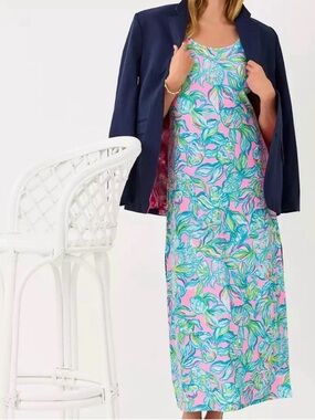 NWT Lilly Pulitzer WYNNE MAXI 👗“Pelican Pink Off The Scales” MSRP $178 NWT sz LG